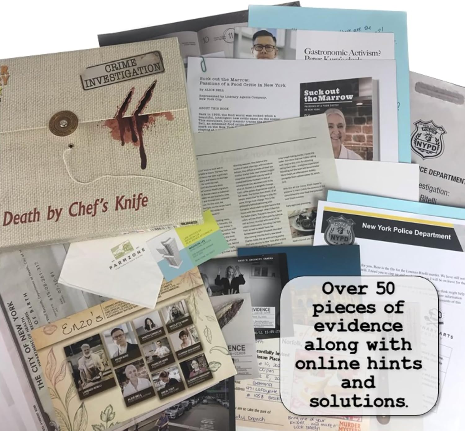 Murder Mystery Party Case Files: Death by Chef'S Knife for 1 or More Players Ages 14 and Up image number 1