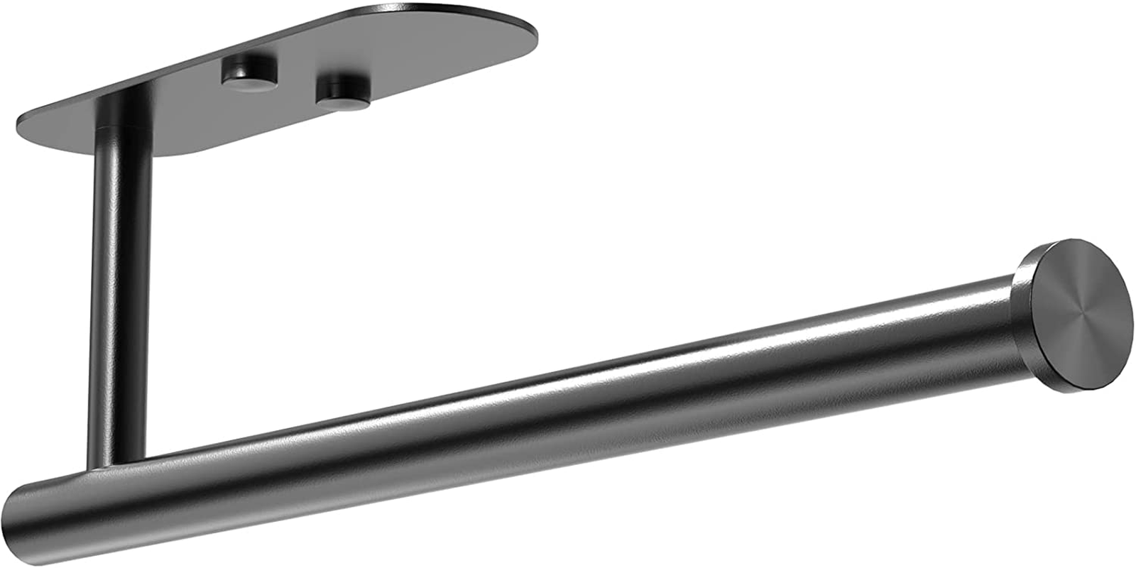 Paper Towel Holder under Cabinet, Self Adhesive Paper Towel Holder for Kitchen Wall Mount SUS304 Stainless Steel Holder under Counter Hanging Towels Kitchen Organization (Black) image number 5