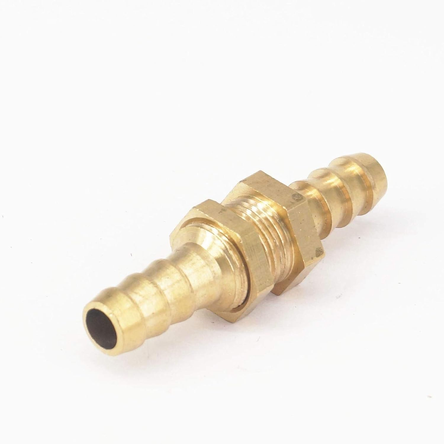 2Pcs Brass Bulkhead Fitting, Pipe Fitting Hose Barb Bulkhead Brass Barbed Tube Pipe Fitting Coupler Connector Adapter for Fuel Gas Water Copper, 6Mm (1/4") image number 3