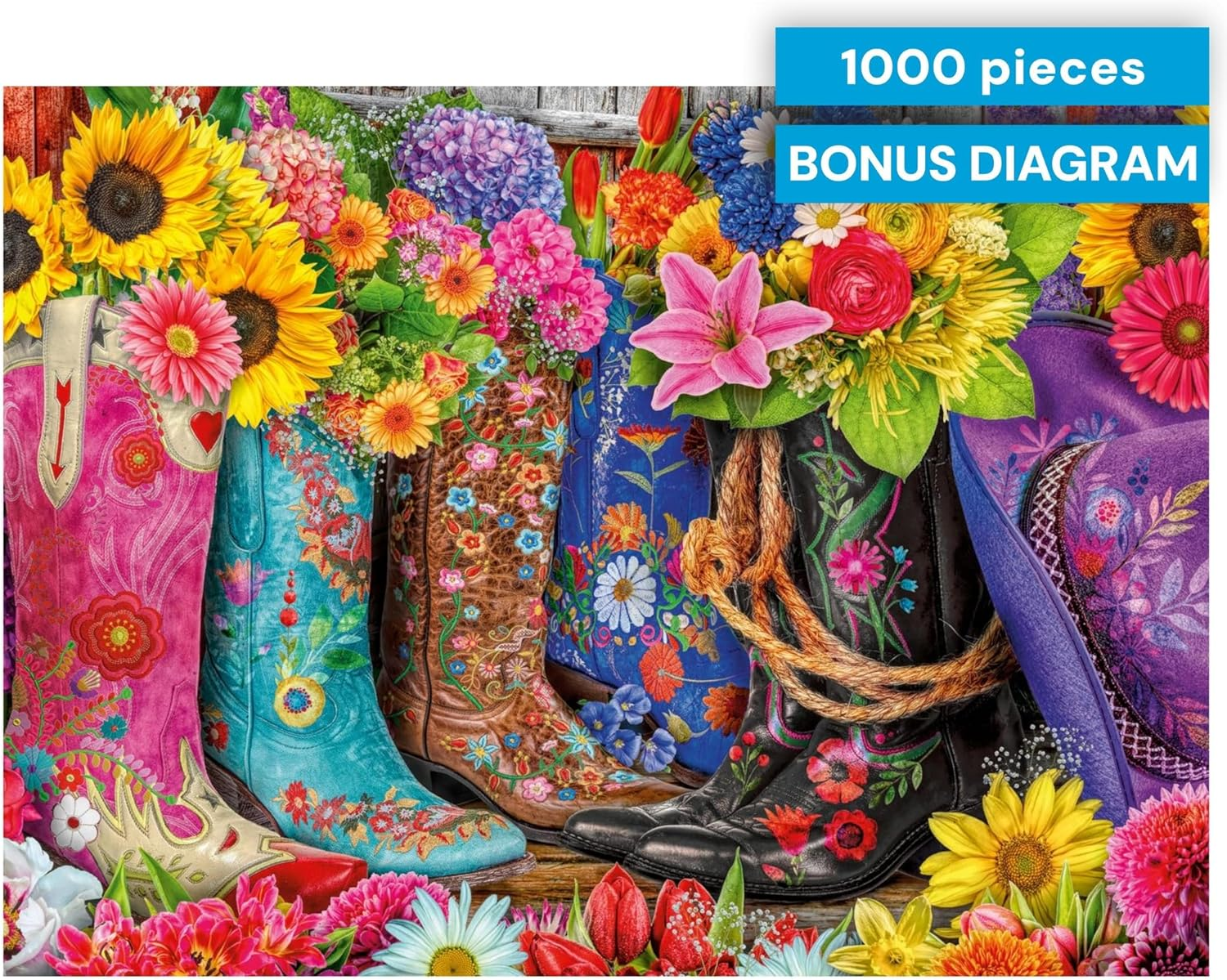 Buffalo Games - Cowgirl Colors - 1000 Piece Jigsaw Puzzle image number 4