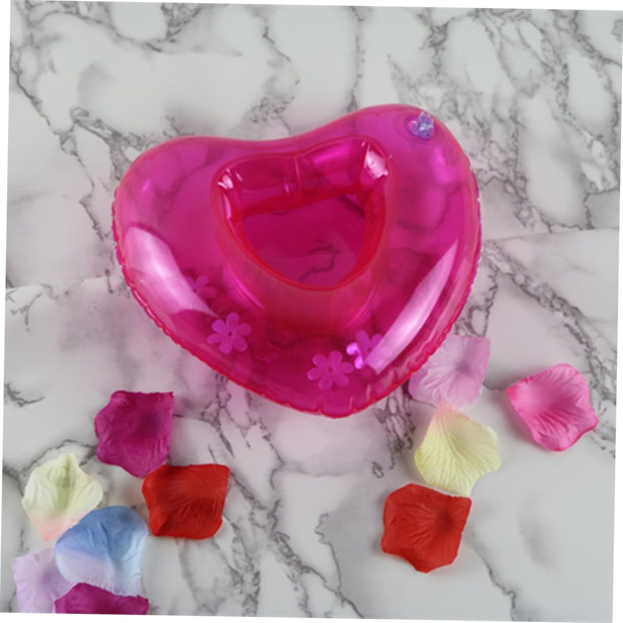 Inflatable Cup Holder Floating Drink Support Heart Shape PVC Mat Set for Beach Party Theme Party Summer Outdoor Events Easy to Inflate Stable in Water image number 1