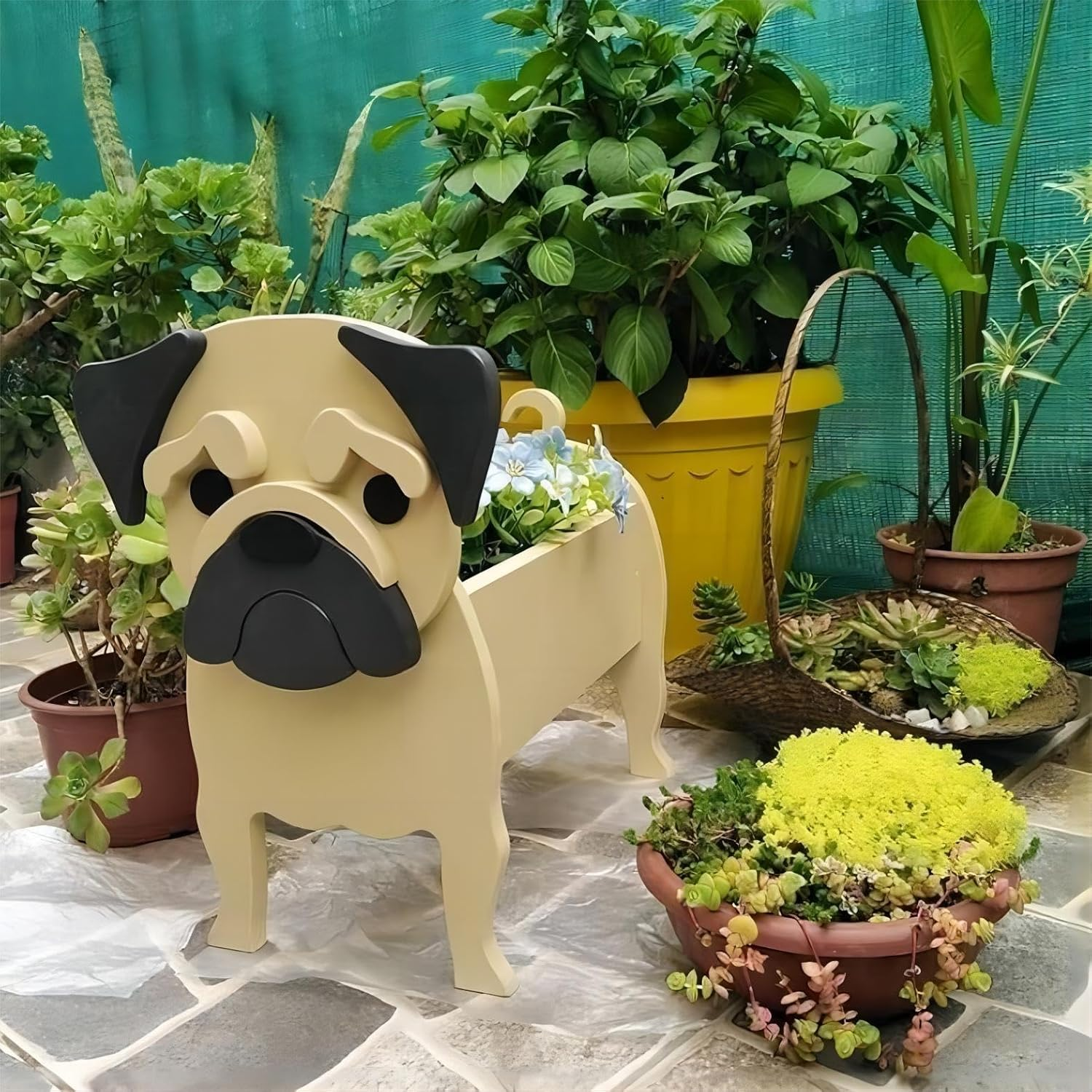 Bamboo'S Grocery Lokii Meat Color Pug Dog Planter, Cute Dog Plant Pot, Animal Shape Plant Containers, for Outdoor Indoor and Garden Decoration Plants image number 4