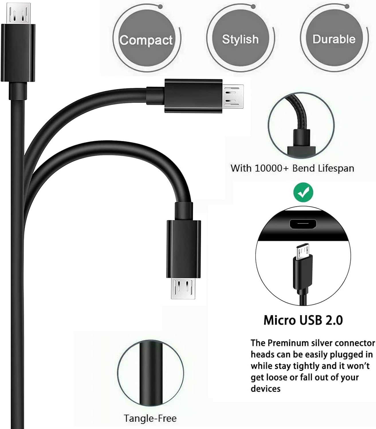 USB Charger Charging Cable Cord Compatible with for Fujifilm INSTAX Share SP-2, Polaroid Zip, HP Sprocket, Polaroid Mint, Kodak Mini/Printomatic, Lifeprint, Canon Ivy & Similar Photo Printers image number 5