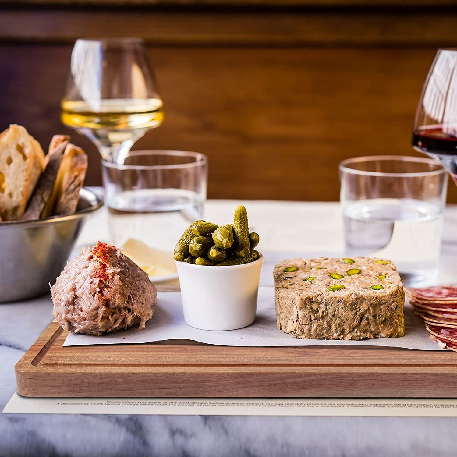 Extra Large Acacia Wood Cutting Board for Kitchen, 24 X 18 Inch Large Butcher Block Chopping Board with Juice Groove, Thick Wood Cutting Boards Carving Board for Turkey Meat Vegetables BBQ image number 5