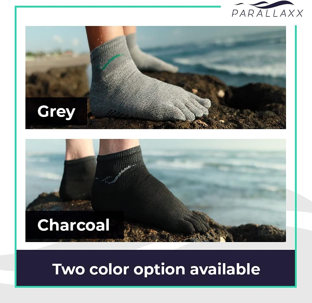 Parallaxx Barefoot Action Socks - Cut Resistant Socks for Foot Protection, Toe Socks for Men and Women - Ideal for Kiteboarding, Surfing, Running, and Outdoor Activities image number 2