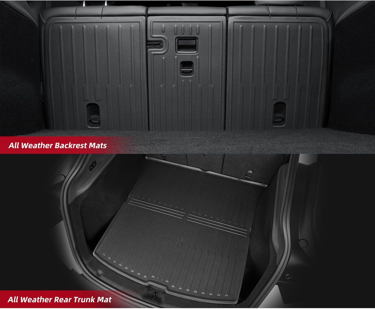 3 PCS Trunk Mats & Frunk Mat & Backrest Mats Compatible with New 2025 2026 Tesla Model Y Juniper 5-Seats All Weather TPE Cargo Mat Frunk Liner Trunk Lower Pad Accessories Interior image number 2