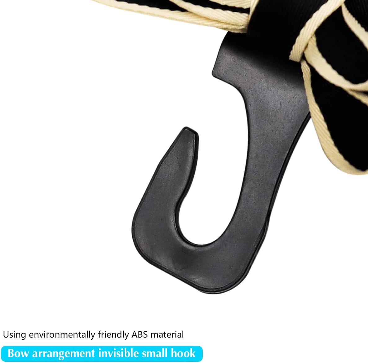 Mandark 2PCS Car Seat Headrest Hooks, Cute Bow Vehicle Hooks for Purses and Bags, Automotive Purse Hook Hanger Interior Decoration Accessories, Universal for SUV, Sedan, Truck (Black Line) - Black/Polka Dot image number 3