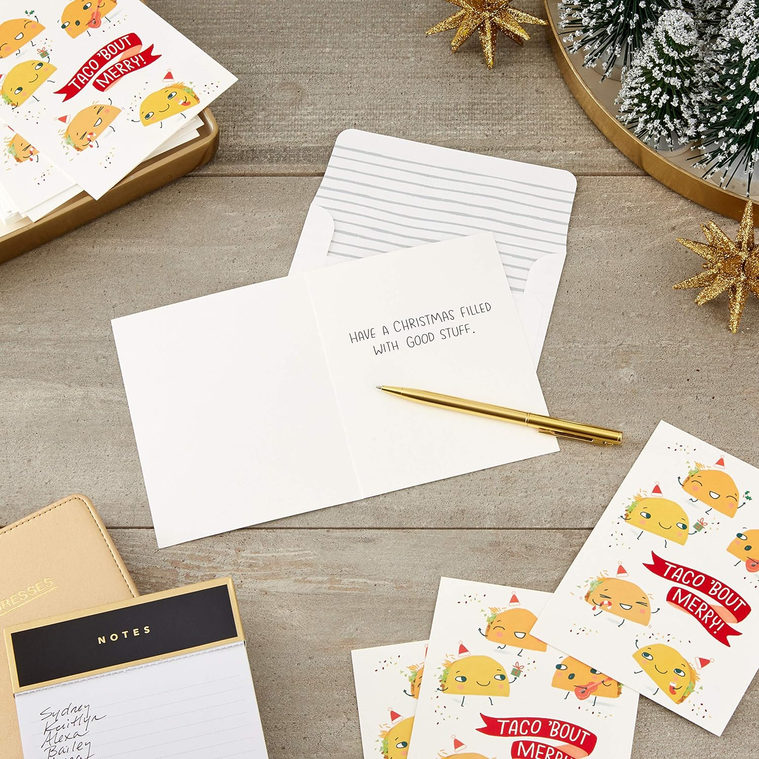 Hallmark Good Mail Boxed Christmas Cards (Christmas Tacos, 12 Cards with Envelopes) image number 1