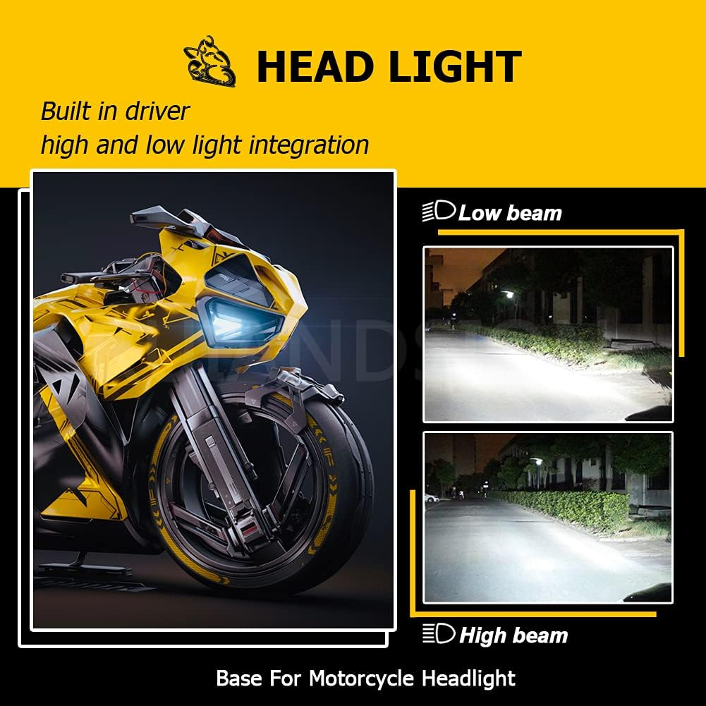 Ruiandsion H6M LED Headlight Bulb DC 12V P15D-25-1 Super Bright 2835 30SMD Chips P15D Motorcycle LED Headlight Bulb with High Low Beam,White image number 1