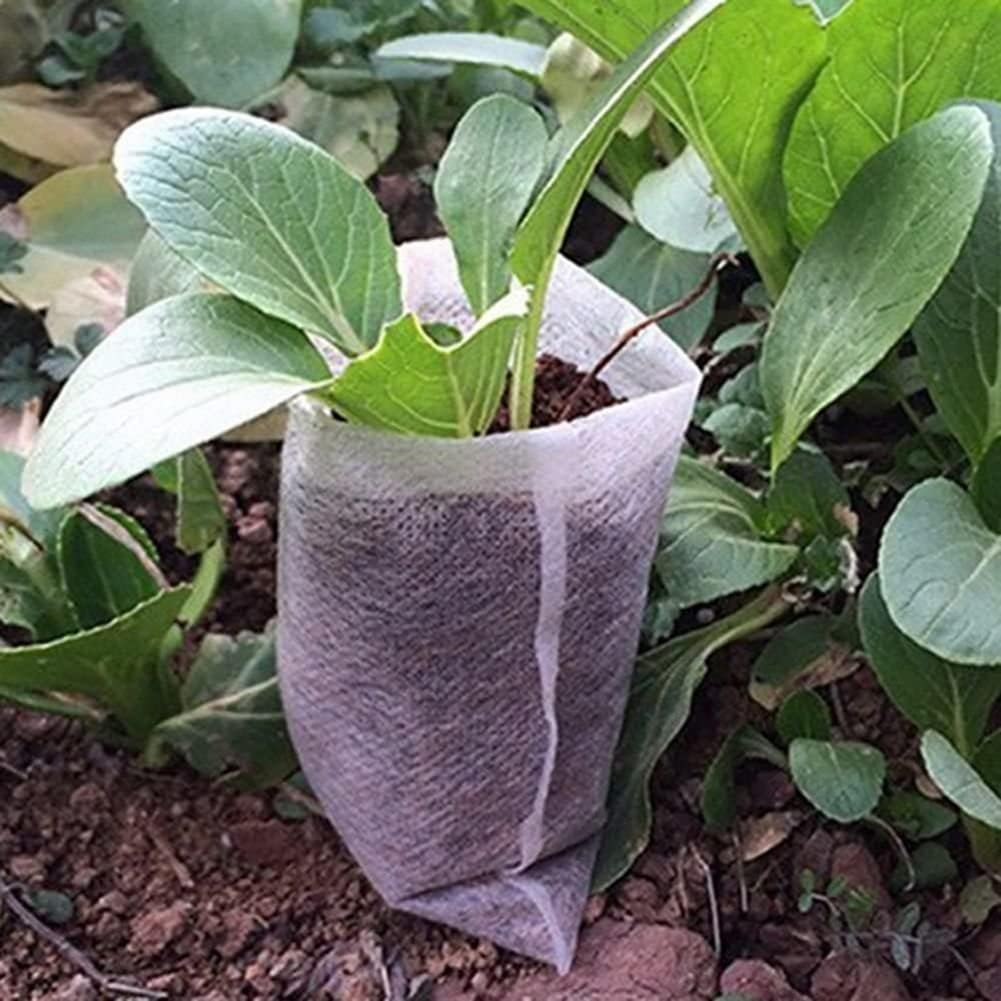 Domoi 400 Pcs Seeding Bags Small Plant Grow Bags Non-Woven Seedling Raising Pots Gardening Supply for Home Garden image number 2