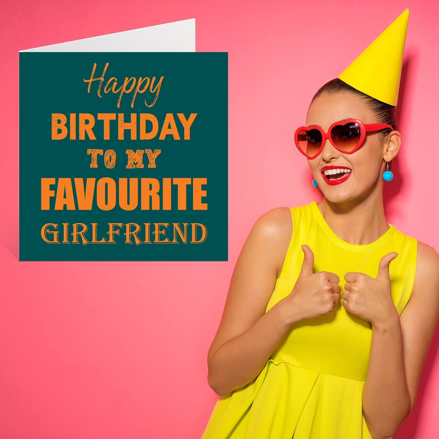 Funny Birthday Cards for Girlfriend - Happy Birthday to My Favourite - Joke Happy Birthday Card for Girlfriend from Boyfriend Partner, Girlfriend Birthday Gifts, 145Mm X 145Mm Greeting Cards