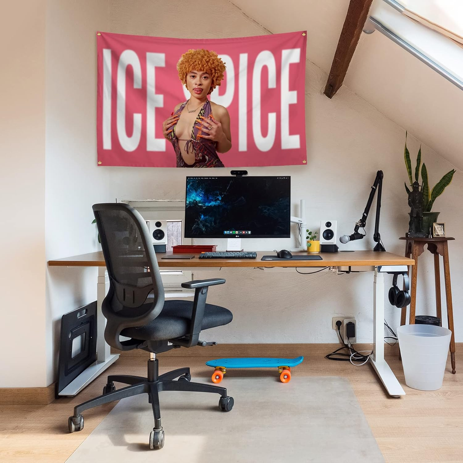 Ice Spice Flag Tapestry Funny Tapestries for College Dorm Decor Bedroom Livingroom Dormitory Wall Hanging with 4 Bass Gromments 3X5 Feet (Colour2) image number 4