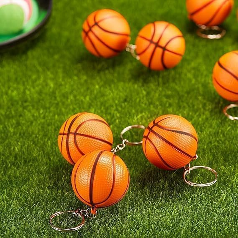 18 Pack Orange Basketball Keychains for Party Favors, School Carnival Reward, Party Bag Gift Fillers (Basketball Keychains,18 Pack) image number 5