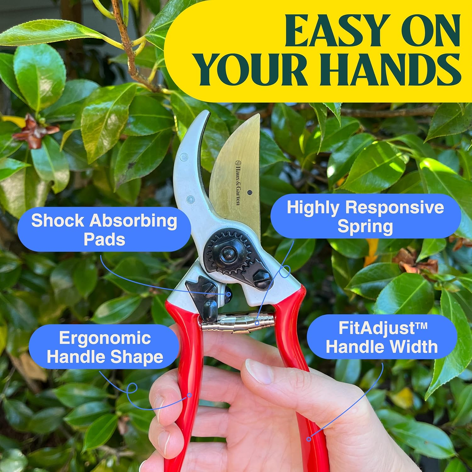 Classicpro Titanium Pruning Shears - Best Tree Trimmer Garden Shears Hand Pruner - Top Choice Bush Shrub & Hedge Clippers - Razor Sharp Bypass Secateurs Ergonomic Gardening Tool for Effortless Cuts image number 5