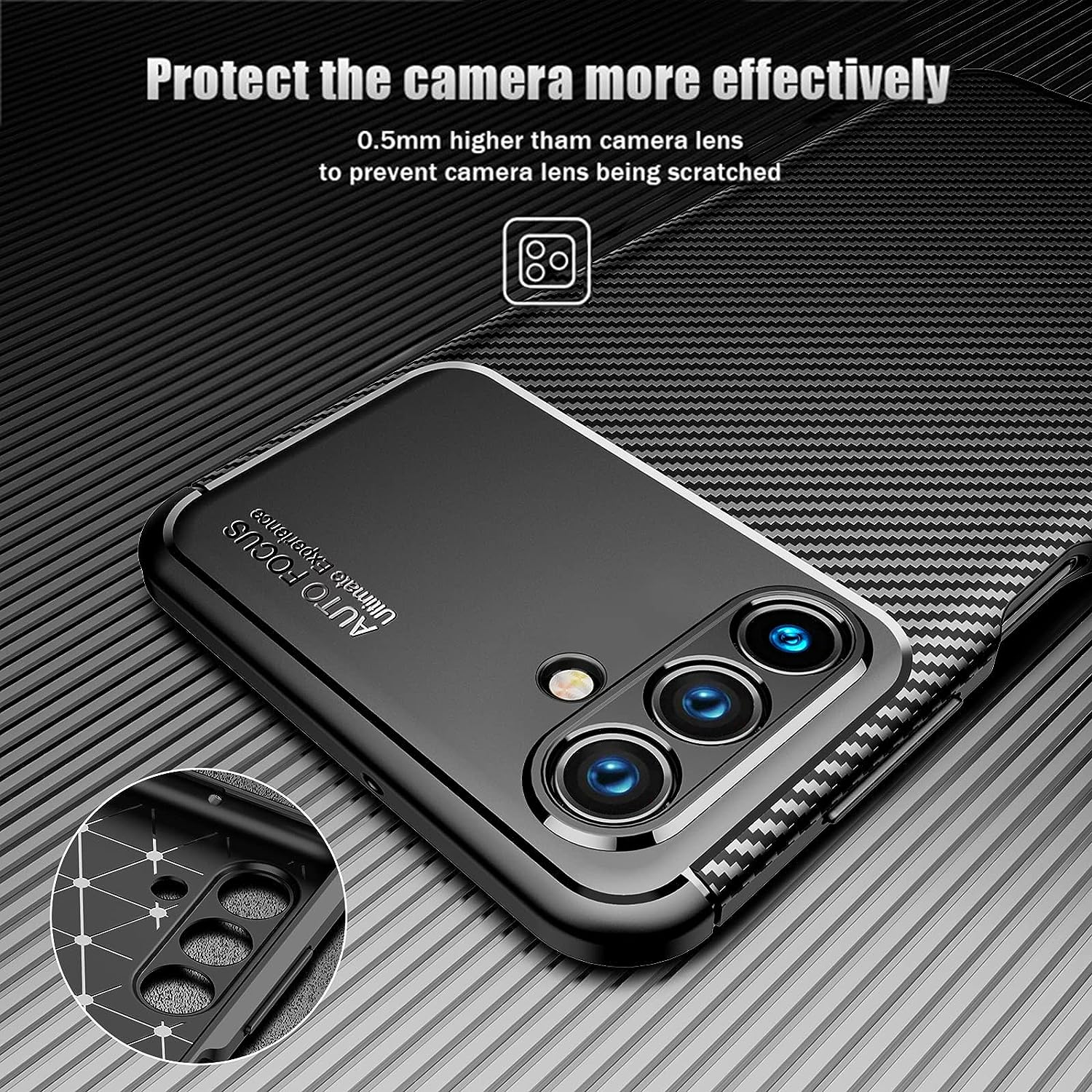 Electro-Weideworld Case for Samsung Galaxy A04S/A13 5G + [3 Pack] Screen Protector, Shock-Absorption Flexible Silicone Protective Cover Phone Case for Samsung Galaxy A04S/A13 5G, Black image number 6