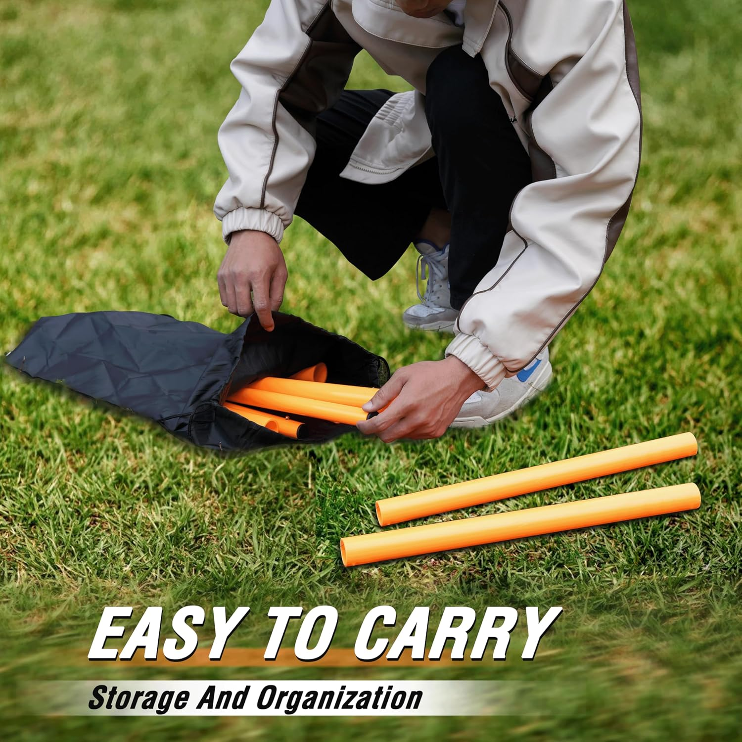 BOOSTEADY Removable Soccer Agility Training Poles Adjustable for Football Training Outdoor Sports Speed Training Equipment 4Pcs Short Pole 47 Inch Youth image number 6