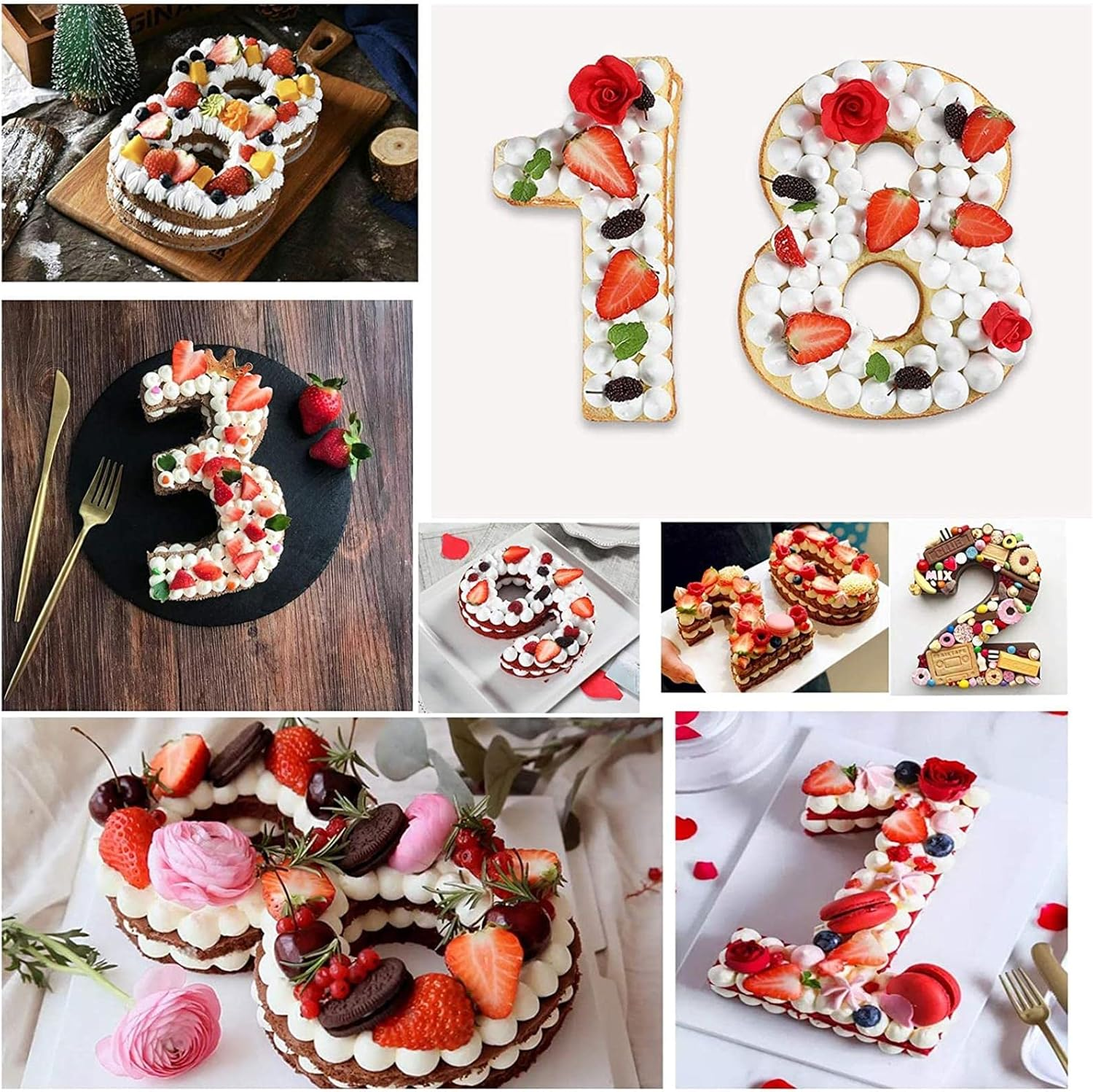 Number Cake Tins Silicone, Number 8 Cake Tin Mould, 10 Inch 3D Large Silicone Number Cake Moulds, Baking Pans for Birthday and Anniversary, BPA Free, Non-Stick