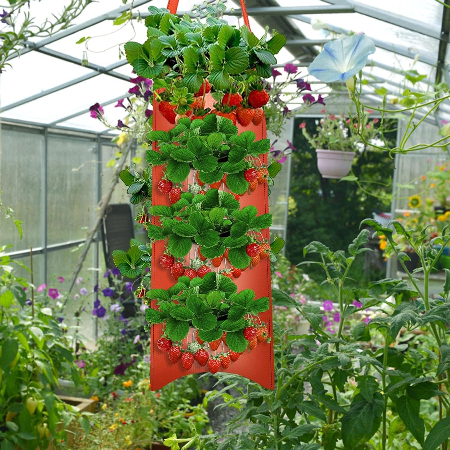 Tomato Planter Bag | Floating Fabric Aeration Pouch with 8 Holes for Planting - Gardening Accessories for Tomatoes, Carrots, Roses, Strawberries, Vegetables image number 2