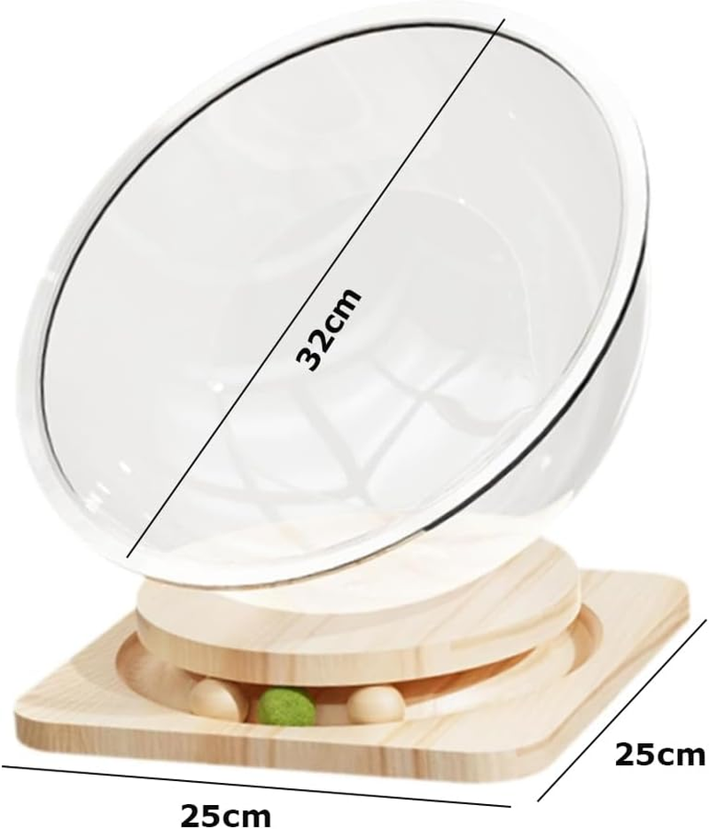 Rotating Space Capsule Cat Bed, Interactive Dome Cat House, Transparent Multi-Functional Cat Cave, Acrylic Nest Pet Furniture, for Indoor Cats Small Pets ﻿ image number 4