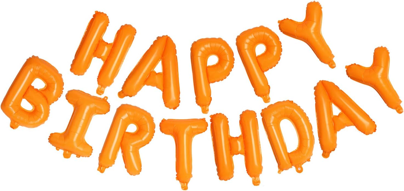 Happy Birthday Orange Aluminum Foil Letters Balloons 16 Inch Aluminum Foil Banner Balloons for Birthday Party Decorations Supplies - Cream White image number 3