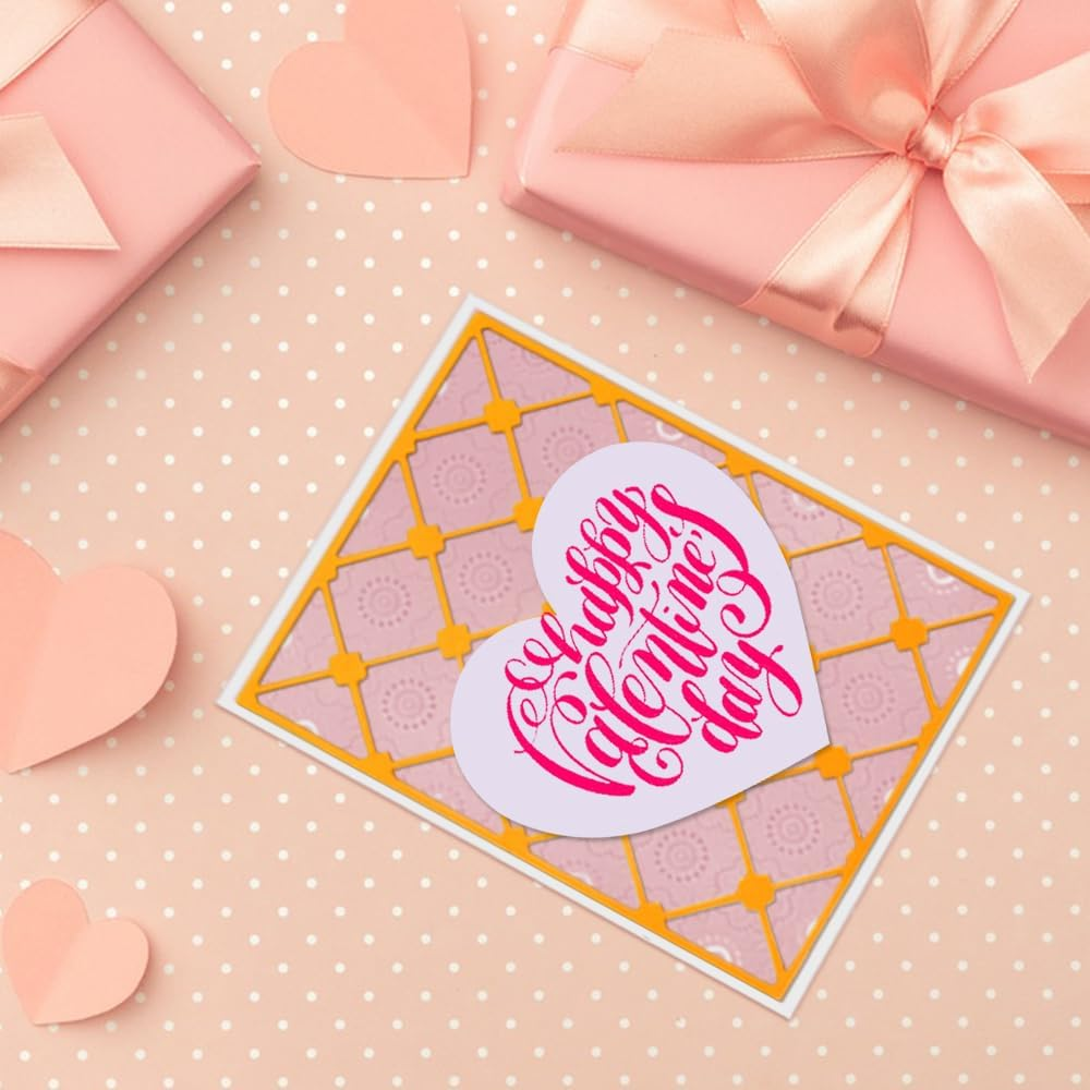 AFUNTA 4 PCS Rectangular Die Cuts for Card Making, Openwork Lace Card Making Supplies, 3D Background Metal Cutting Dies for DIY Scrapbooking Album Card Decor image number 6