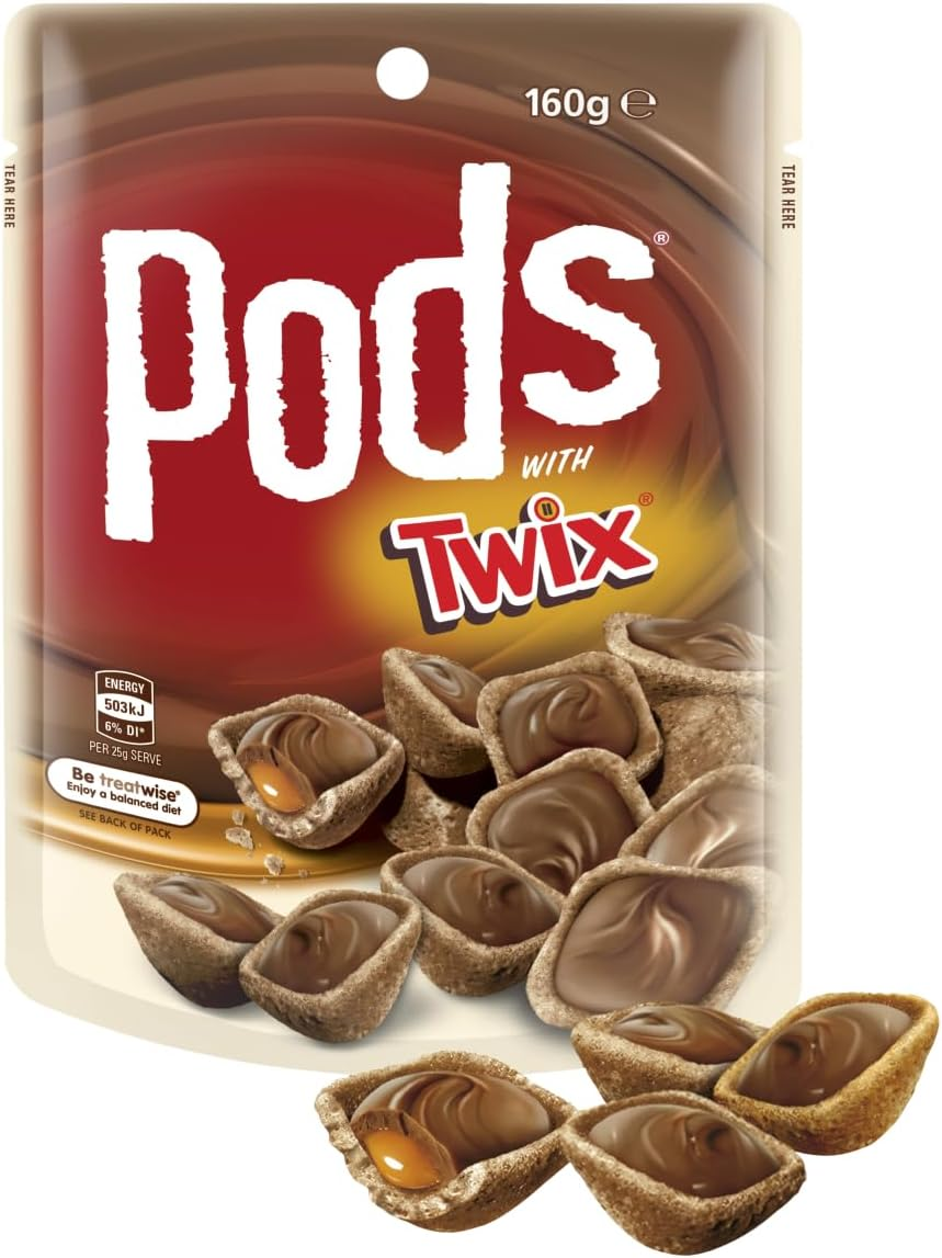 Pods Twix Snack & Share Chocolate Bag 160 G image number 1
