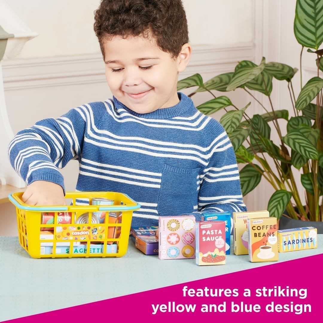Casdon 62801 Colourful Toy Shopping Basket for Children Aged 2+ | Comes with Miniature Versions of Popular Foods image number 5