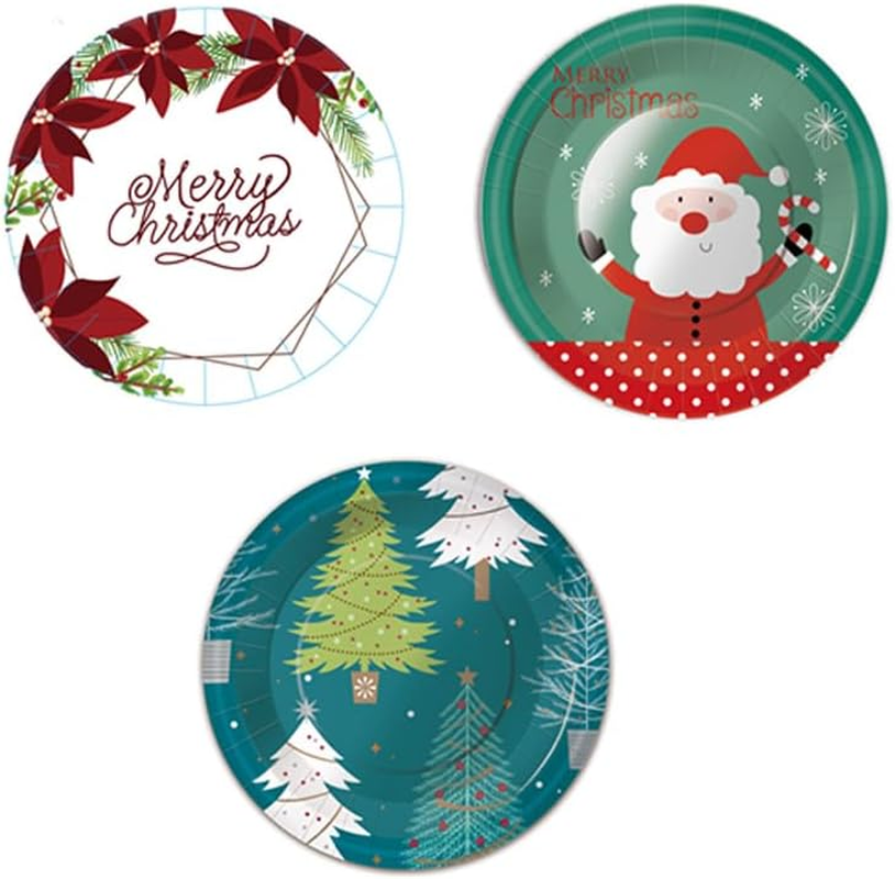 LYLAC CHRISTMAS Paper Plates 12PCS 9"/22.86Cm 3Asst