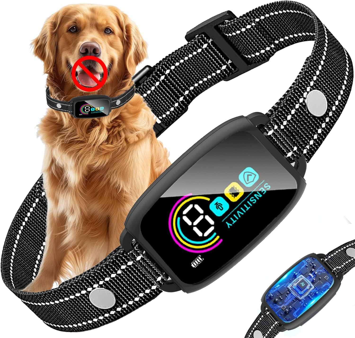 Koeay Bark Collar for Dogs, Rechargeable Smart Dog Barking Collar, anti Bark Collar, Vibration & Beep Modes, 8 Sensitivity Adjustable, IP67 Waterproof, Dog Training Collar for Small, Medium, Large Dog