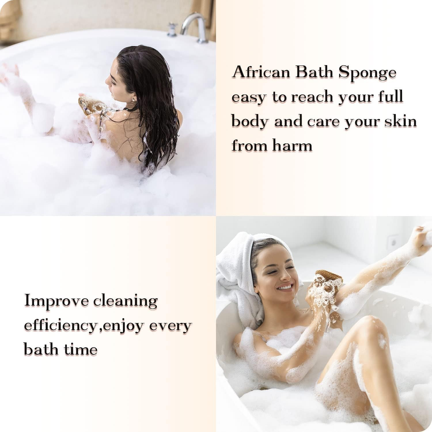 3Pcs African Net Sponge with Knots, Long African Exfoliating Net Bath Sponge Wash Cloth for Back, Foot, and Scalp, Exfoliator and Body Scrubber, Shower & Bath Accessories for Women & Men image number 6