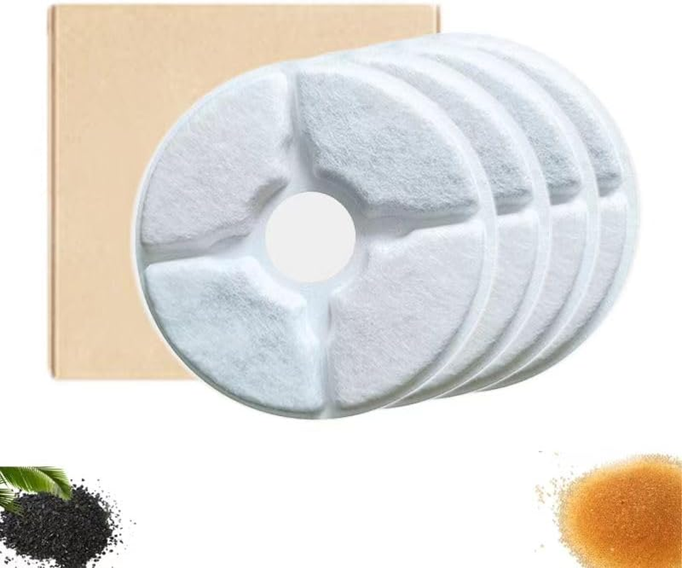 Filter Elements for Goumang Battery Operated Cat Water Fountain Dispenser, Parts for Water Fountain Replacement 4 PCS
