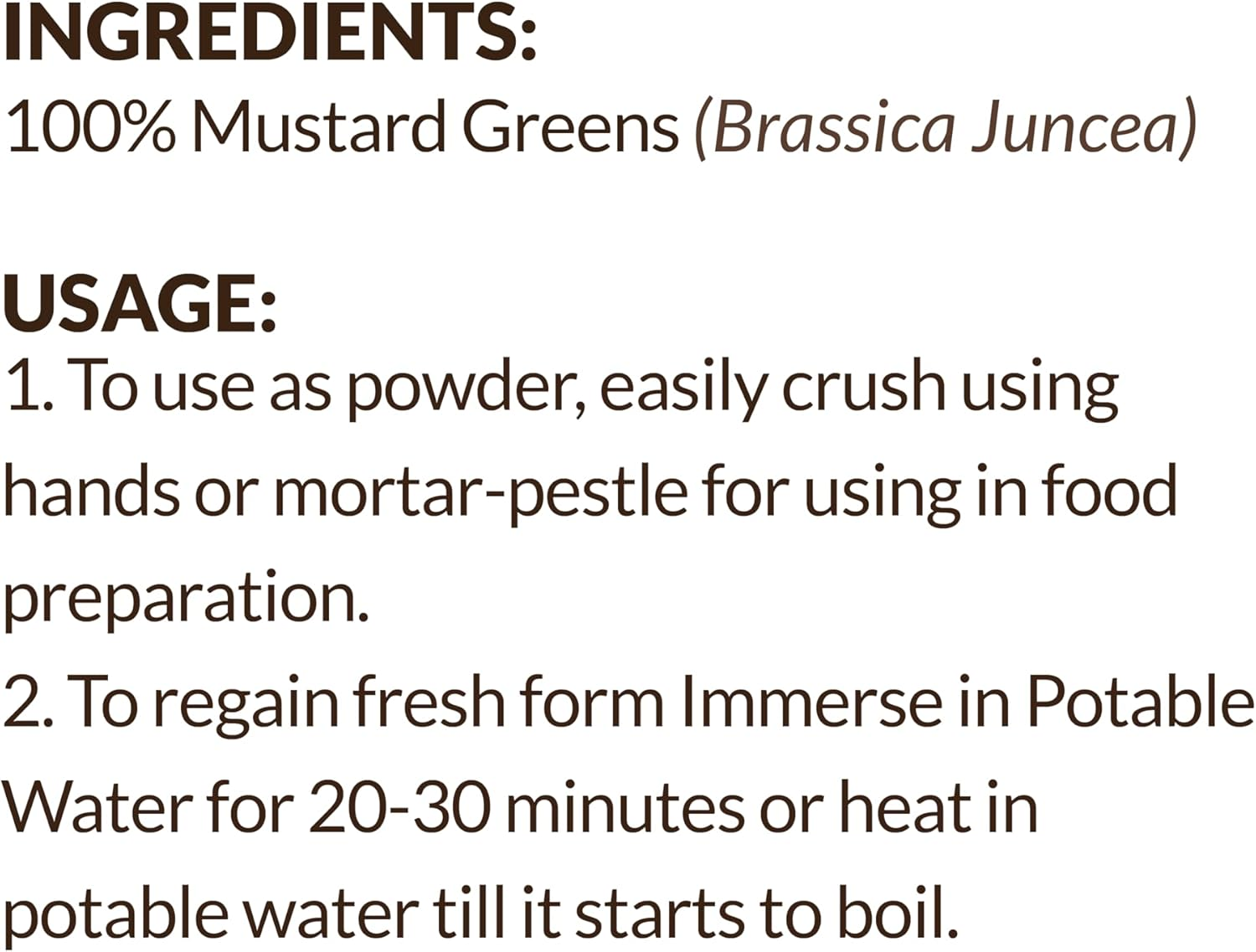 SHROOTS Dehydrated Mustard Green Leaves (Sarso) Flakes Pure Vegetarian Gluten-Free No Added Salt Easy Cooking Machine Dried Vegetables with Natural Aroma Ideal for Everyday Meals 1.06 Oz, Pack of 1 image number 2