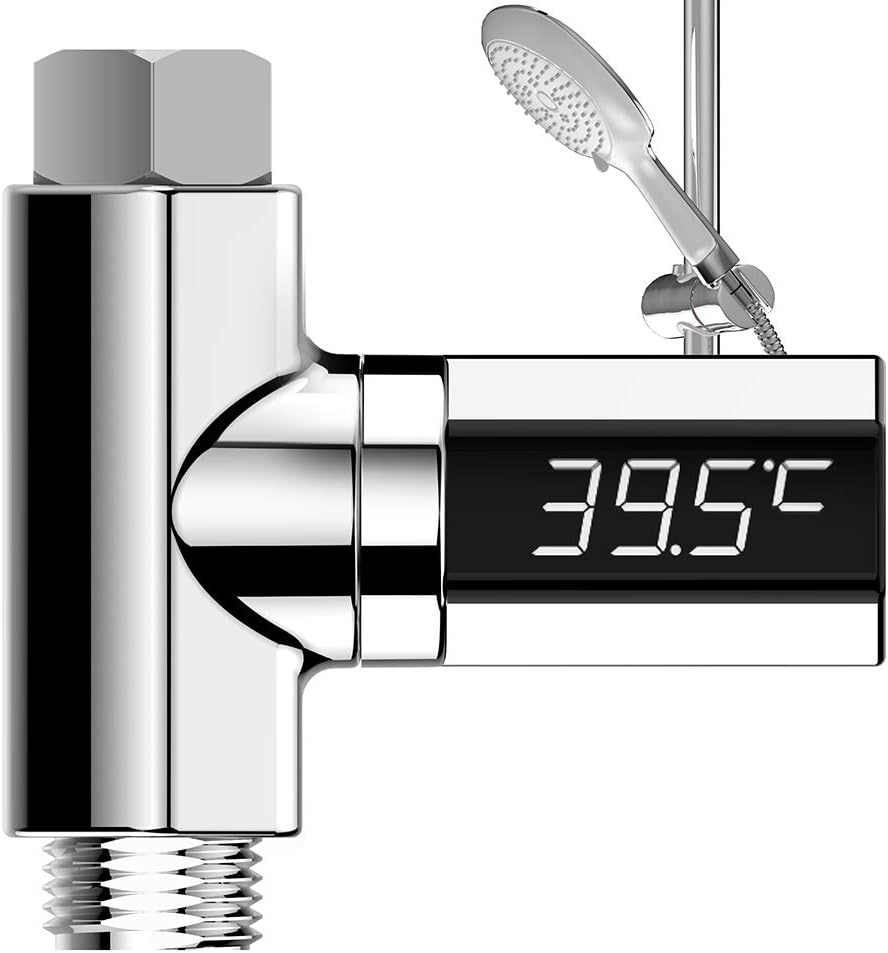 Water Temperature Meter Display Shower Thermometer Home Water Flow Temperature Silver First Generation image number 1