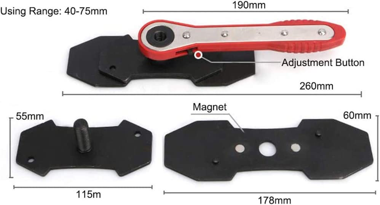 QISF Universal Car Brake Caliper Press,360 Degree Ratchet Swing Car Ratcheting Brake Caliper Piston Spreader Press Tool with 2 Additional Steel Plates image number 3