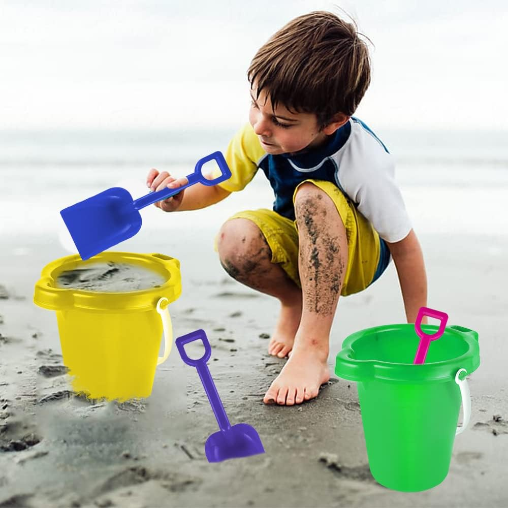 Large Sand Bucket Pail with Shovel, 7'' Size Water Bucket for Beach Fun, Great Summer Party Accessory image number 3