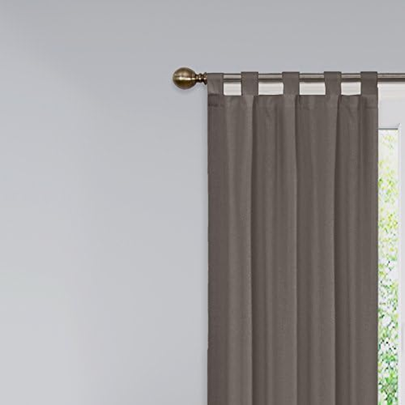 PAIRS to GO Montana Modern Decorative Tab Top Window Curtains for Bedroom or Living Room (2 Panels), 30" X 95", Grey image number 5