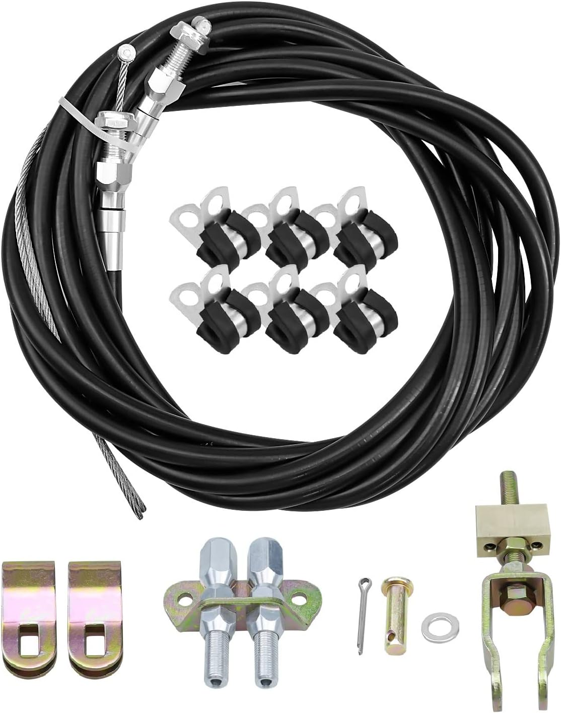 330-9371 Parking Brake Cable Kit Fit for Wilwood 110" Long Cables with a 97" Long Sheath, Universal Emergency Brake Cable Repair Kit image number 2