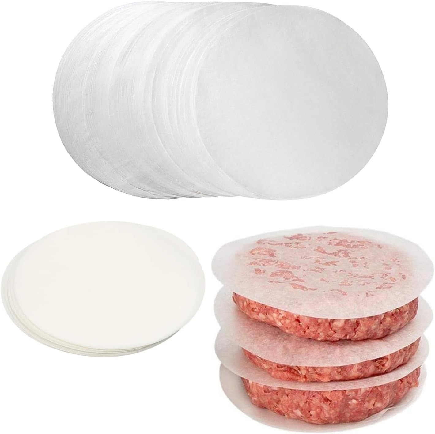 Yamibobo 500PCS Hamburger Patty Paper, round (12Cm/4.8 Inch), 500 Sheets X Burger Patty Paper image number 1