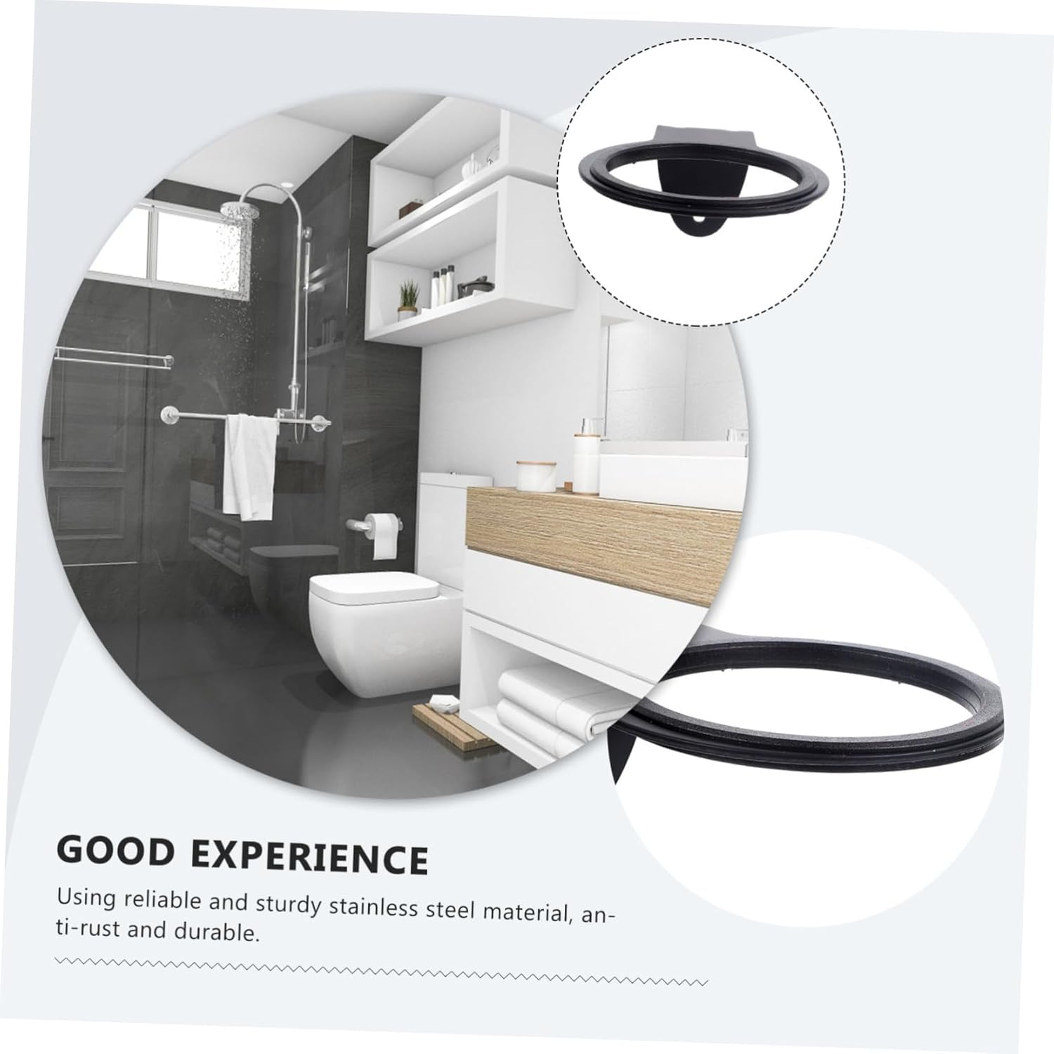 Beaupretty Stainless Steel Wall-Mounted Hair Dryer Rack Sturdy Hair Dryer Stand for Bathroom Toilet Holder for Storage Random Color image number 4