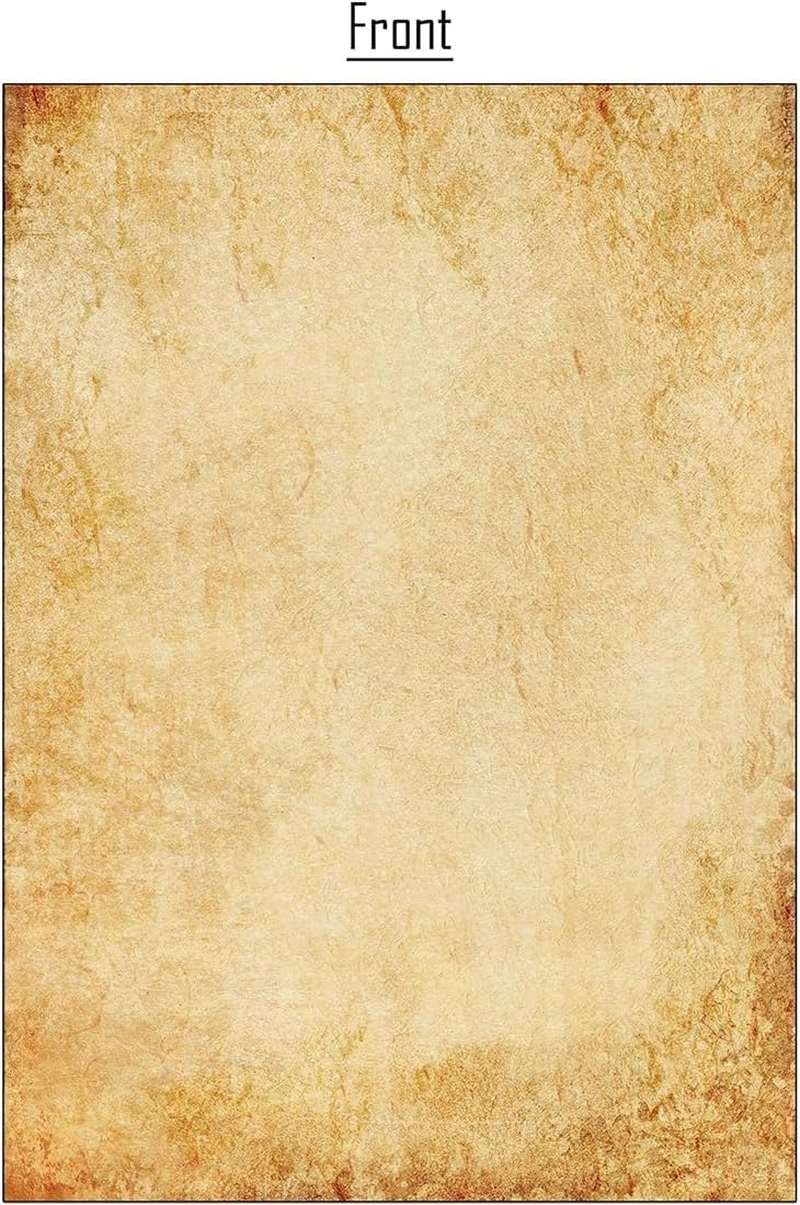 50 Sheets Vintage Design Paper, Old Looking Stationery Paper, Aged Antique Old Fashion Parchment Paper, Double Sided A4 Printing Writing Paper for Vintage Invitation Letters Crafts image number 3