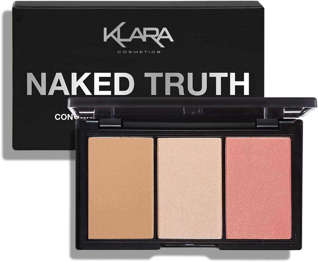 Klara Cosmetics Contour Bronze Blush Highlight Naked Truth All in One Sun Kissed Palette Matte Long Lasting Full Colour Pigment