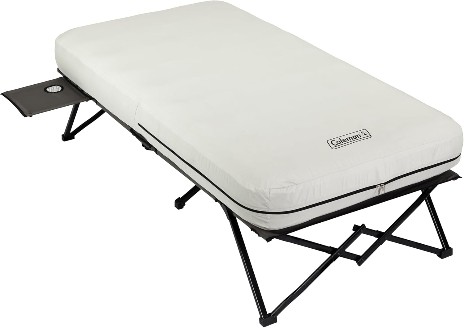 Coleman Camping Cot Air Mattress & Pump Combo Folding Camp Cot & Air Bed with Side Table & Battery-Operated Pump Great for Comfortable Outdoor Sleeping & Camping image number 4