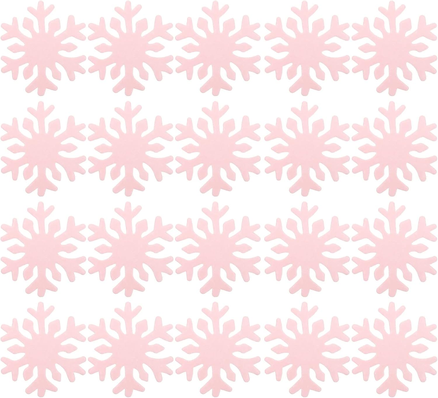 LUOZZY 50Pcs Edible Snowflakes Cake Decoration Cupcake Toppers Winter Christmas Party Cake Supplies - Pink image number 6