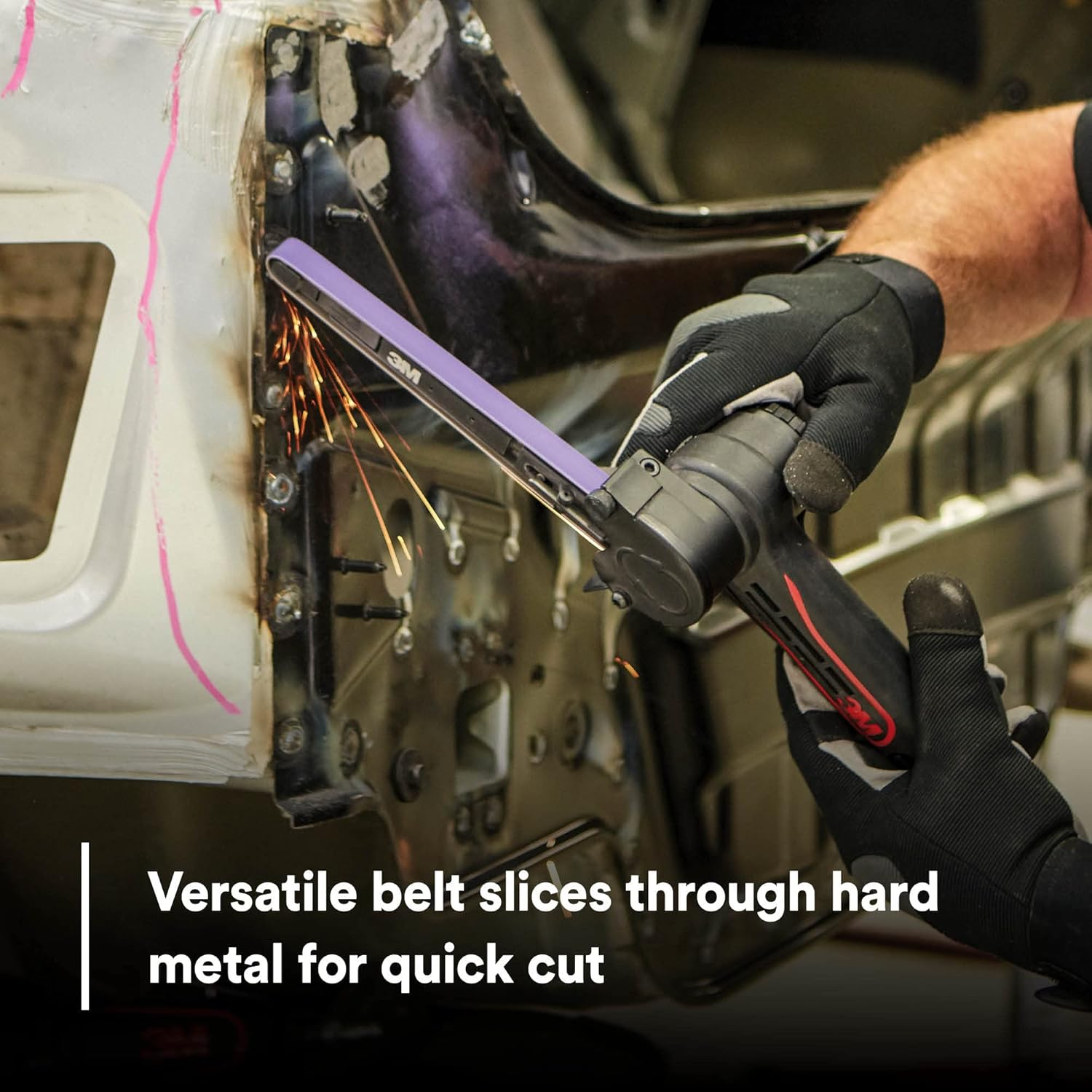 Cubitron 3M II File Belt, 33443, 36+ Grit, 1/2 in X 18 In, Pack of 10 File Belts, Resin Bonded, Spot Weld Removal