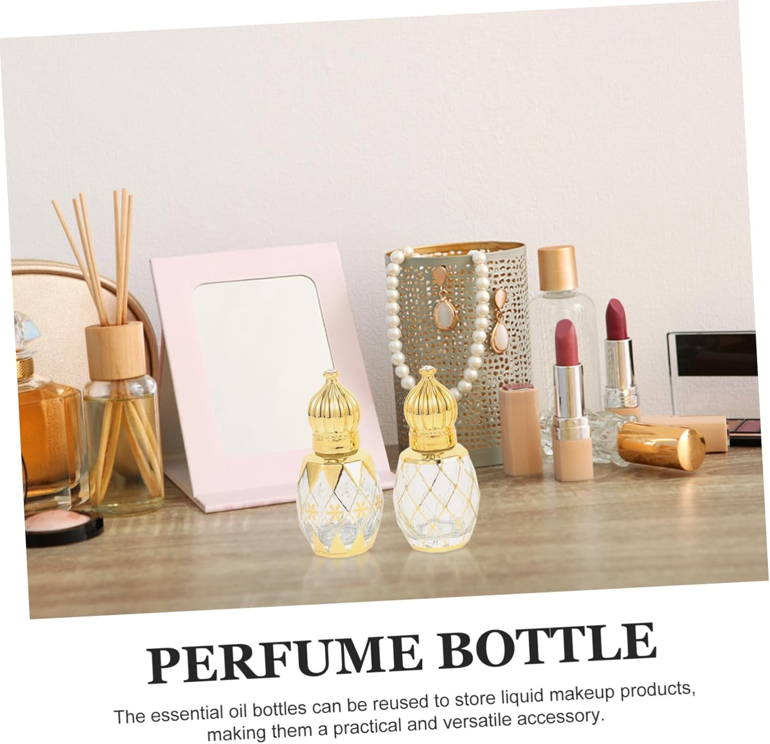 4Pcs Essential Oil Bottle Glass Roller Perfume Bottles Empty for Aromatherapy and Household Use