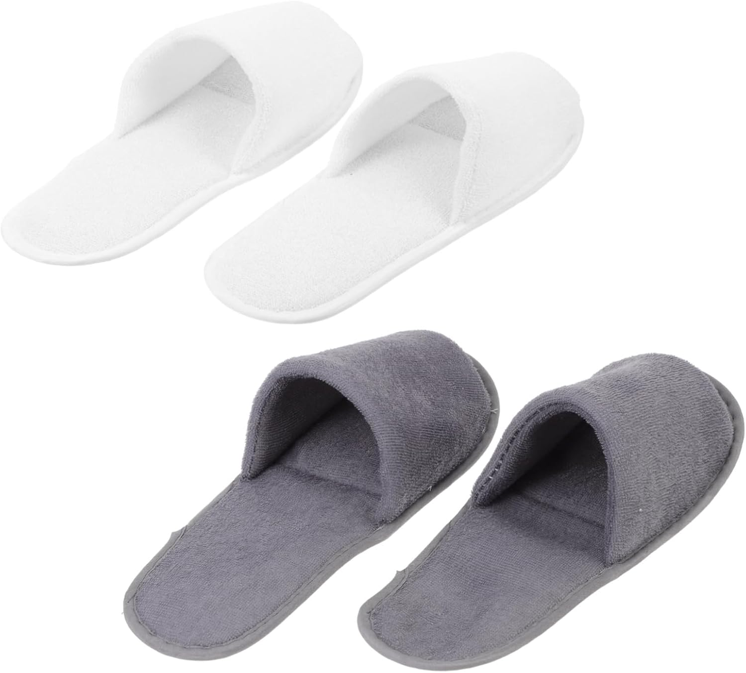 Folding Travel Slippers 2 Pairs Portable Hotel Slippers Non-Slip Soft Sole Universal Home Indoor Shoes for Men and Women image number 4