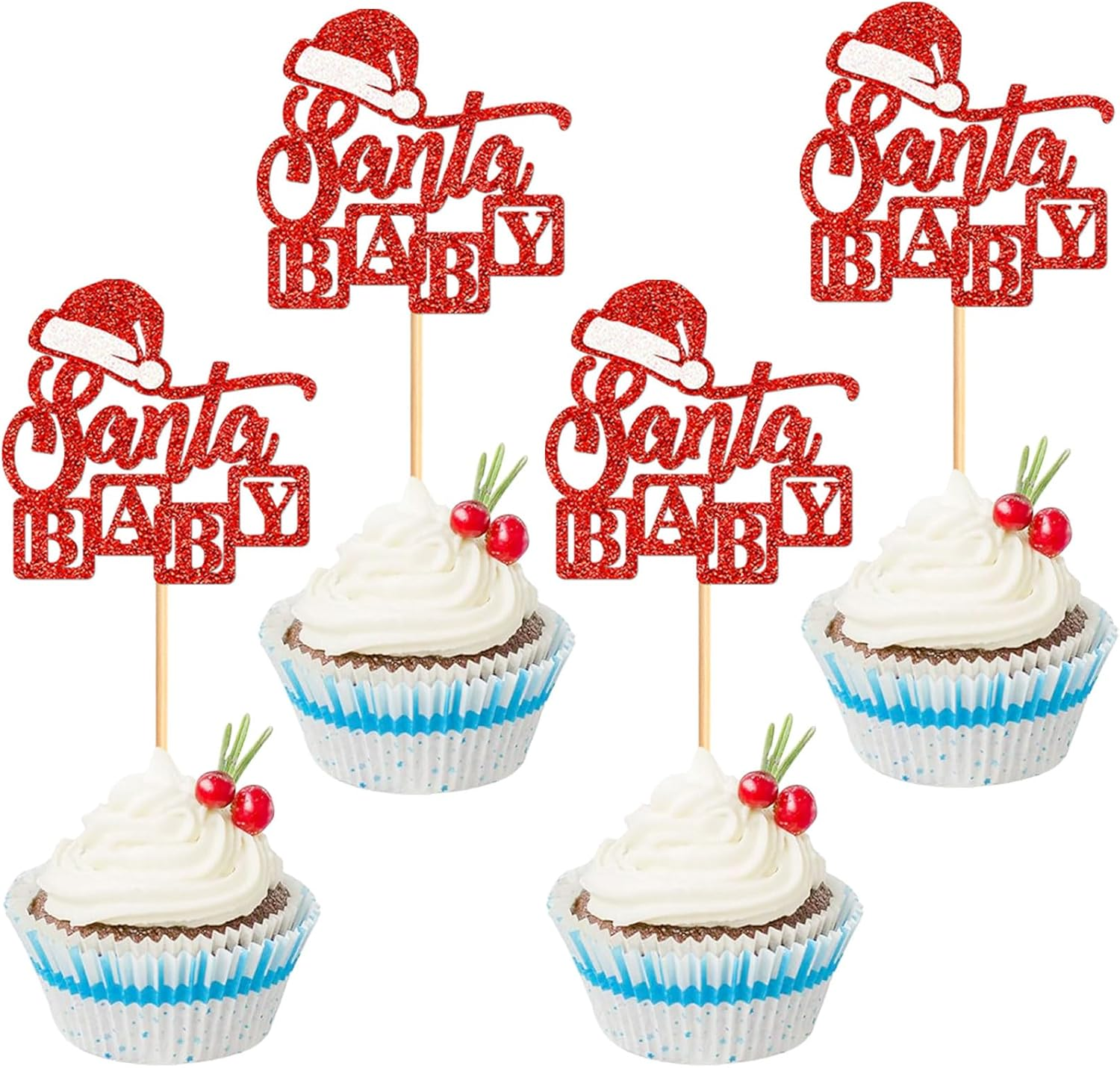 24PCS Jesus Christmas Cupcake Toppers Religion Christmas Theme Cupcake Picks Baby Shower Pray Chirstmas Decoration Party Decoration - Black White 2025 image number 6