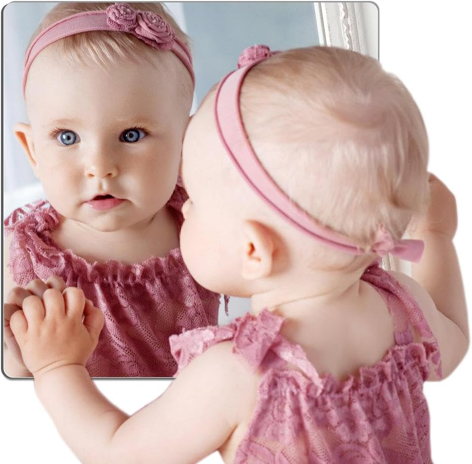 Kids Wall Mirror Tiles,Safe Unbreakable Acrylic Mirror for Baby,Plastic Plexiglass on the RV, Shatterproof Frameless Mirror Wall Stickers.Suit for Apply Touring Car,Children'S Room,Classroom（8"X8") image number 6