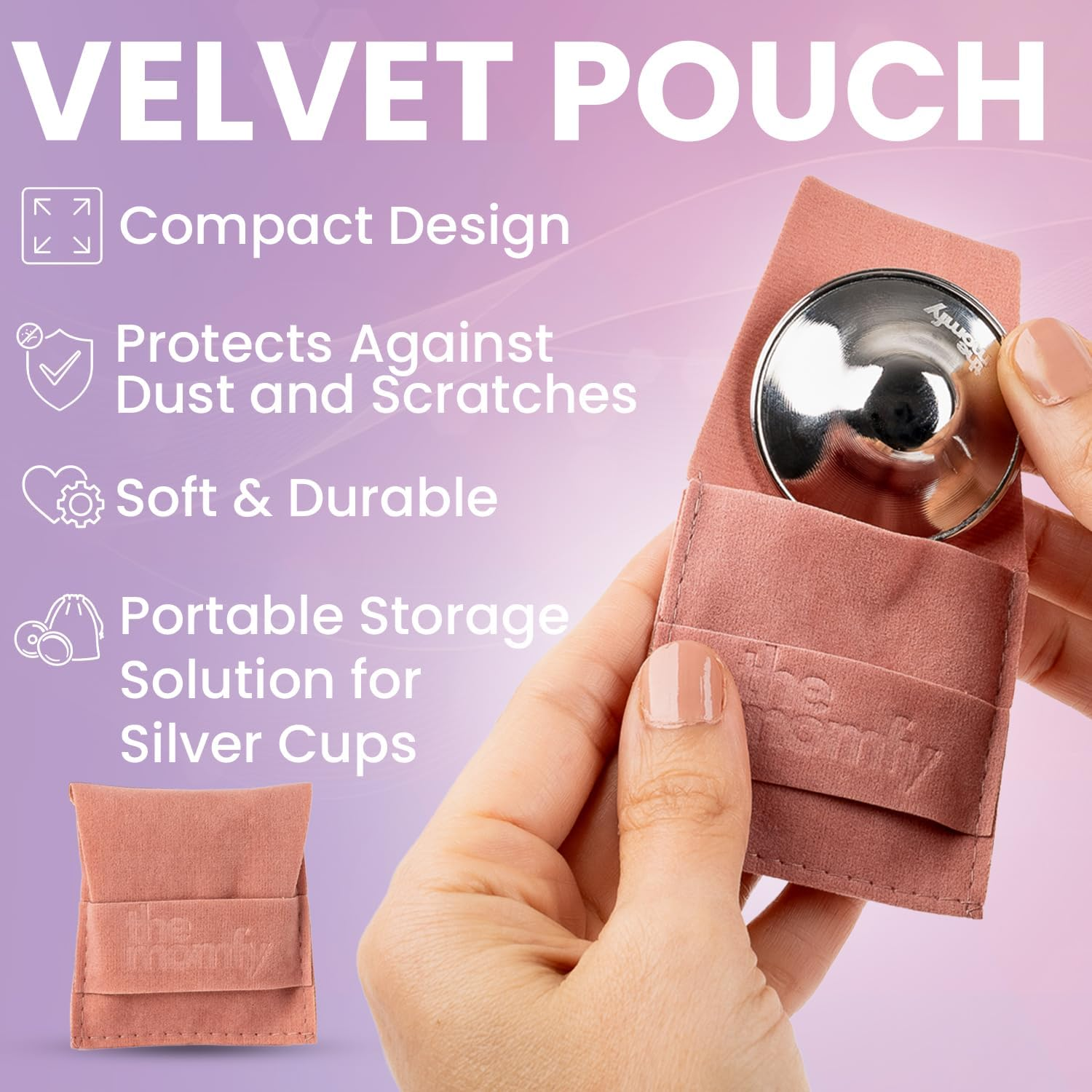 Silver Nursing Cups, Silver Nipple Shields - Trilaminated Protective Breast Shields for Breastfeeding, Dermatologically Tested | Nickel Free | Free Storage Pouch image number 2