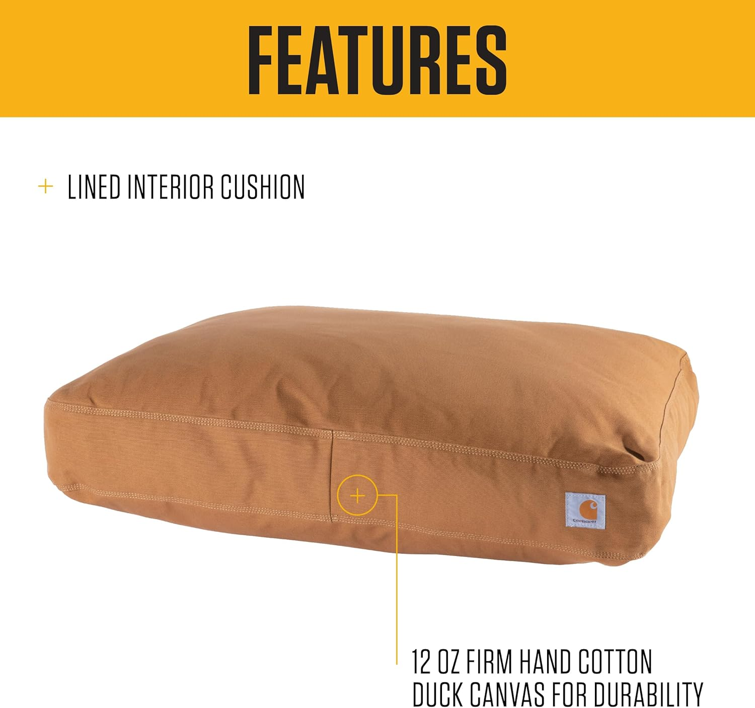 Carhartt Firm Duck Dog Bed, Durable Canvas Pet Bed